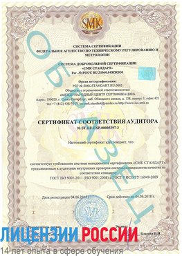 Образец сертификата соответствия аудитора №ST.RU.EXP.00005397-3 Иланский Сертификат ISO/TS 16949